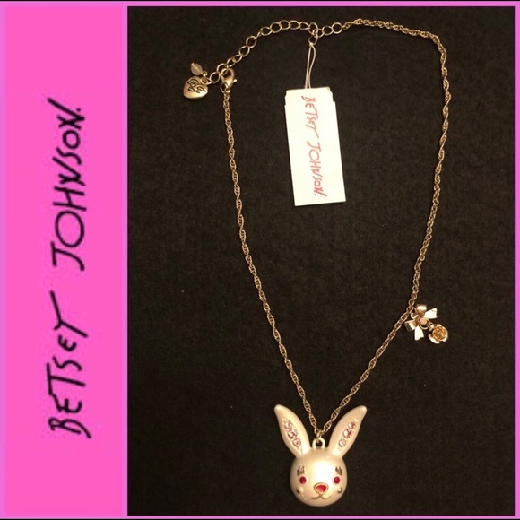 Betsey Johnson Enamel Bunny Necklace. 🐰 - Picture 3 of 10